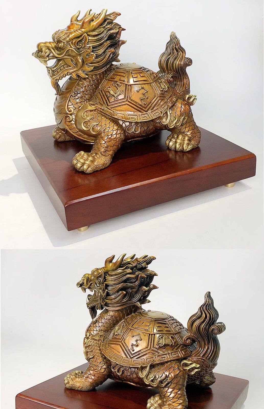 龙美佳 纯铜八卦龙龟摆件中式家居客厅玄关书房酒柜老板办公室桌面