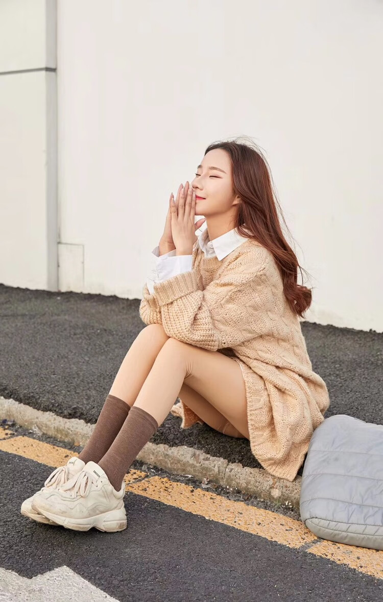 正品韩国tishu光腿堆堆袜 保暖加绒打底光腿神器冬季女袜加厚缇束 深