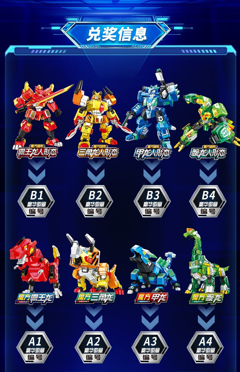 亿奇心奇爆龙战车6魔方变形恐龙机甲男孩玩具机器人金刚新奇暴龙儿童