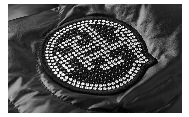 男士圆形章立领保暖防风冬季羽绒服外套男 黑色 50【图片 价格 品牌