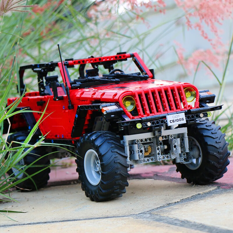 双鹰积木车成年人高难度moc拼装赛车模型遥控动力机械组越野车军事