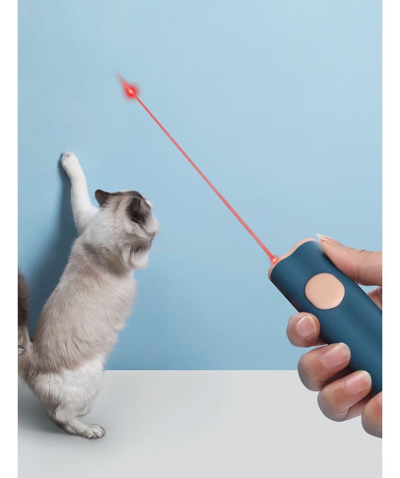 激光笔羽毛两用逗猫棒长杆猫玩具耐咬宠物猫咪红外线逗猫笔激光灯粉