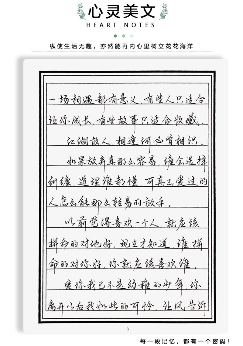 手写体行书练字帖成人大学生高中生硬笔临摹男女生行楷网红字体 字帖