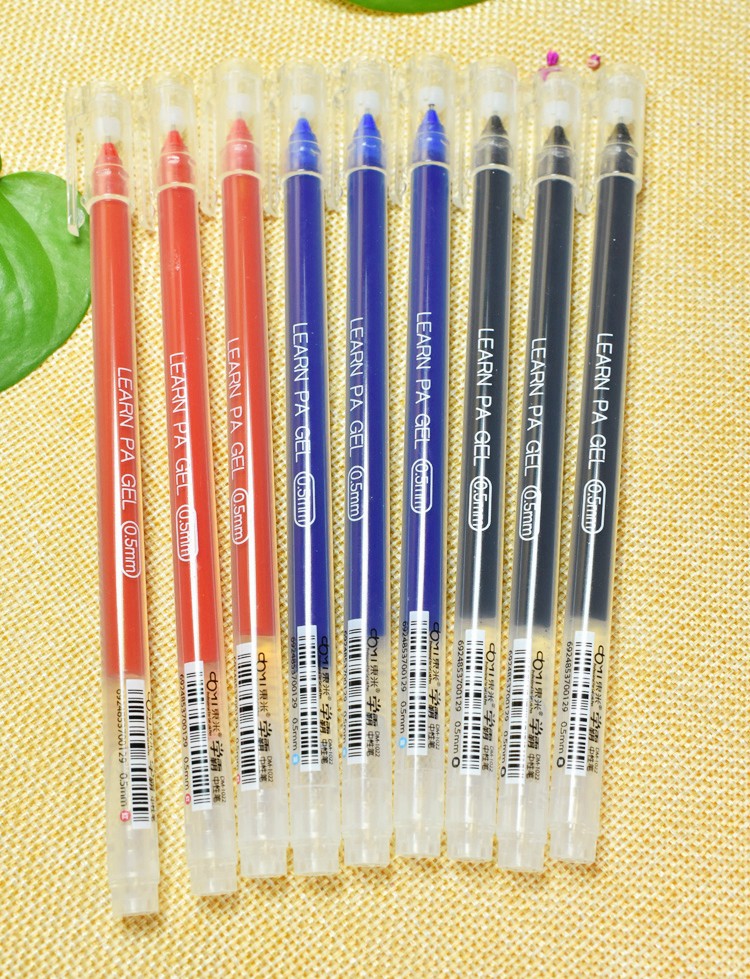 东米dm1022学霸系列中性笔05全针管大容量考试笔学生笔办公用笔红色