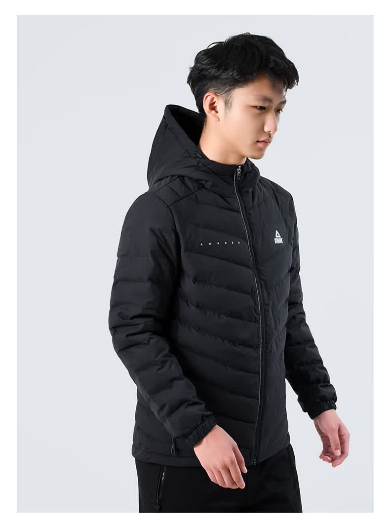 匹克(peak) 男装运动羽绒服男冬季款保暖防风舒适男士连帽拉链外套
