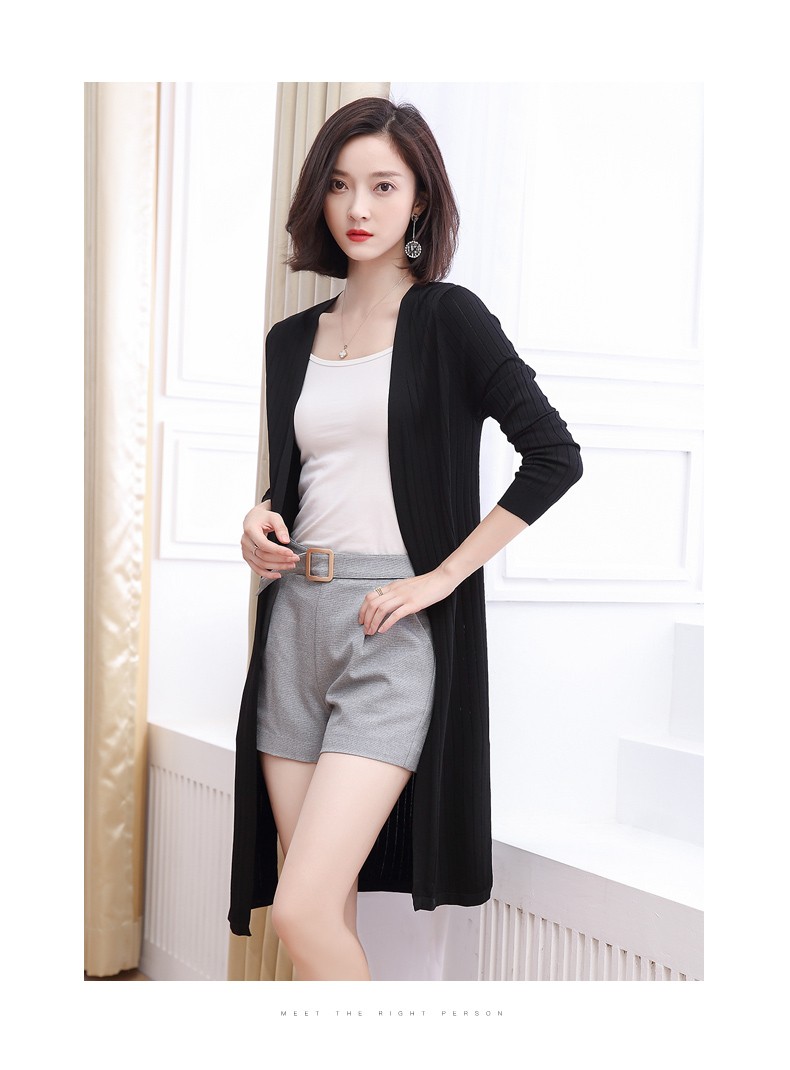 宜朵春秋冰丝针织开衫女中长款夏2021新款薄披肩外搭长袖外穿毛衣外套