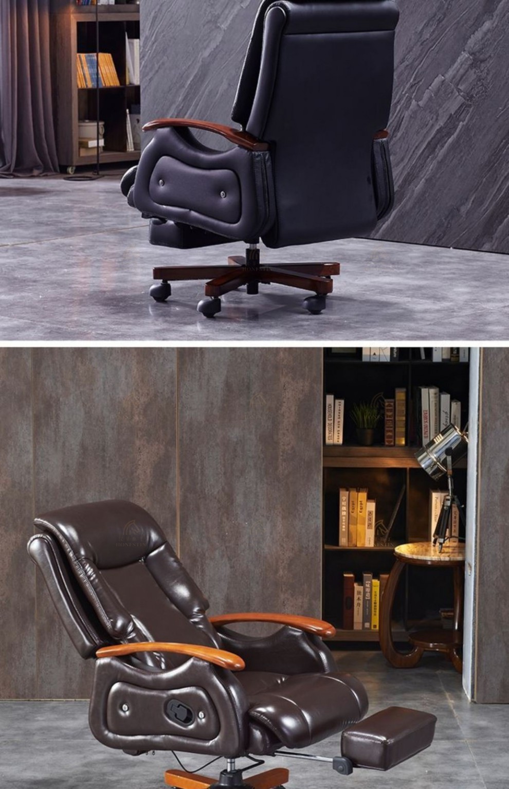 总裁座椅董事长简约办公椅舒适久坐家用靠背椅高端牛皮午休椅轻奢转椅