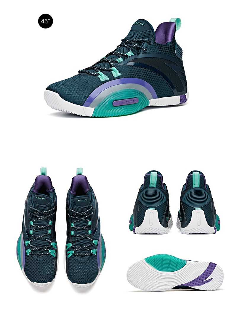 安踏ufo2天体3篮球鞋男2021春季新款低帮缓震实战球鞋外场运动鞋 黑