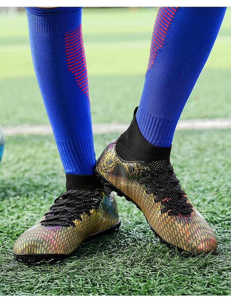 中长钉足球鞋男足球靴男女碎钉tf职业运动训练鞋青少年胶钉守门员高帮