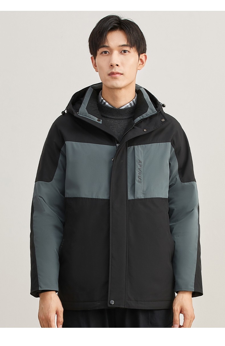 太子龙羽绒服男冬季新款青年连帽休闲羽绒加厚保暖撞色外套男潮黑黄