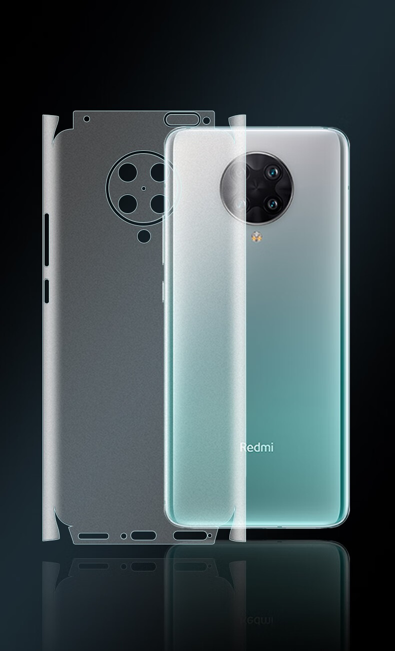 轩创redmik30至尊纪念版背膜红米k30pro后膜透明全包边磨砂水凝膜背贴