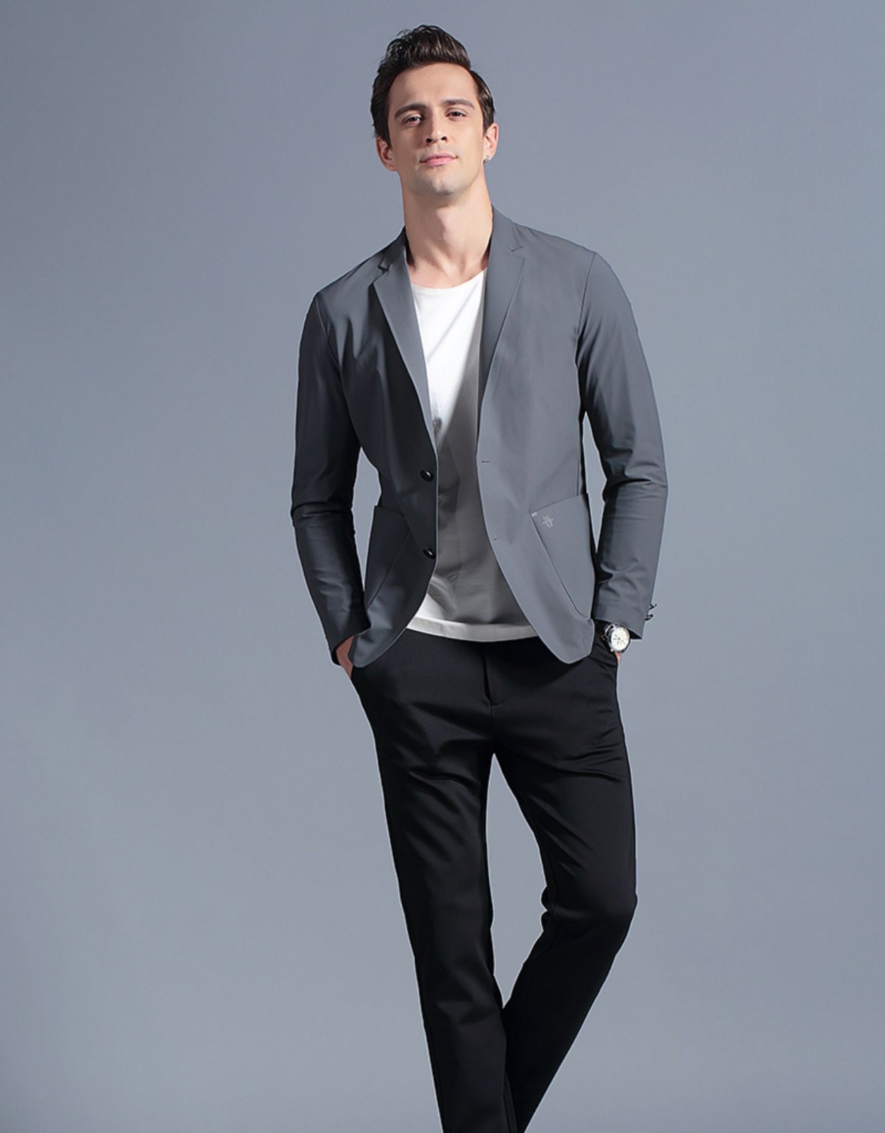 gonofeci轻奢品牌男装休闲西服男 薄款中年韩版商务单件轻薄西装便西