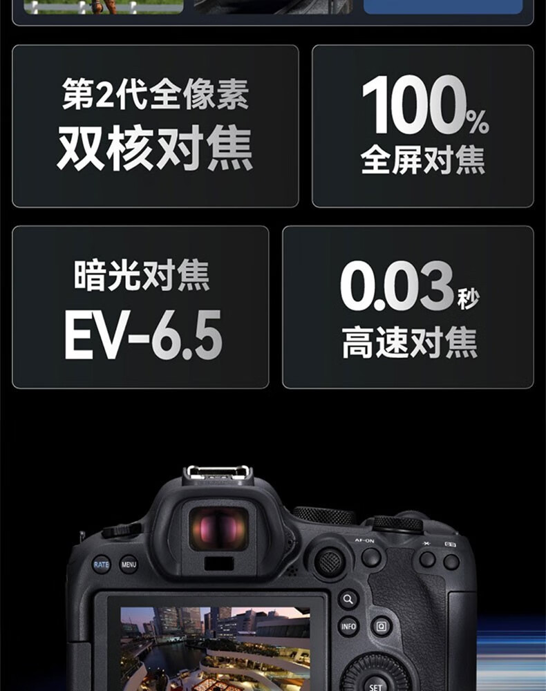佳能(canon) r6 mark ii r6二代全画幅专业微单相机 volg视频 r6 ii r