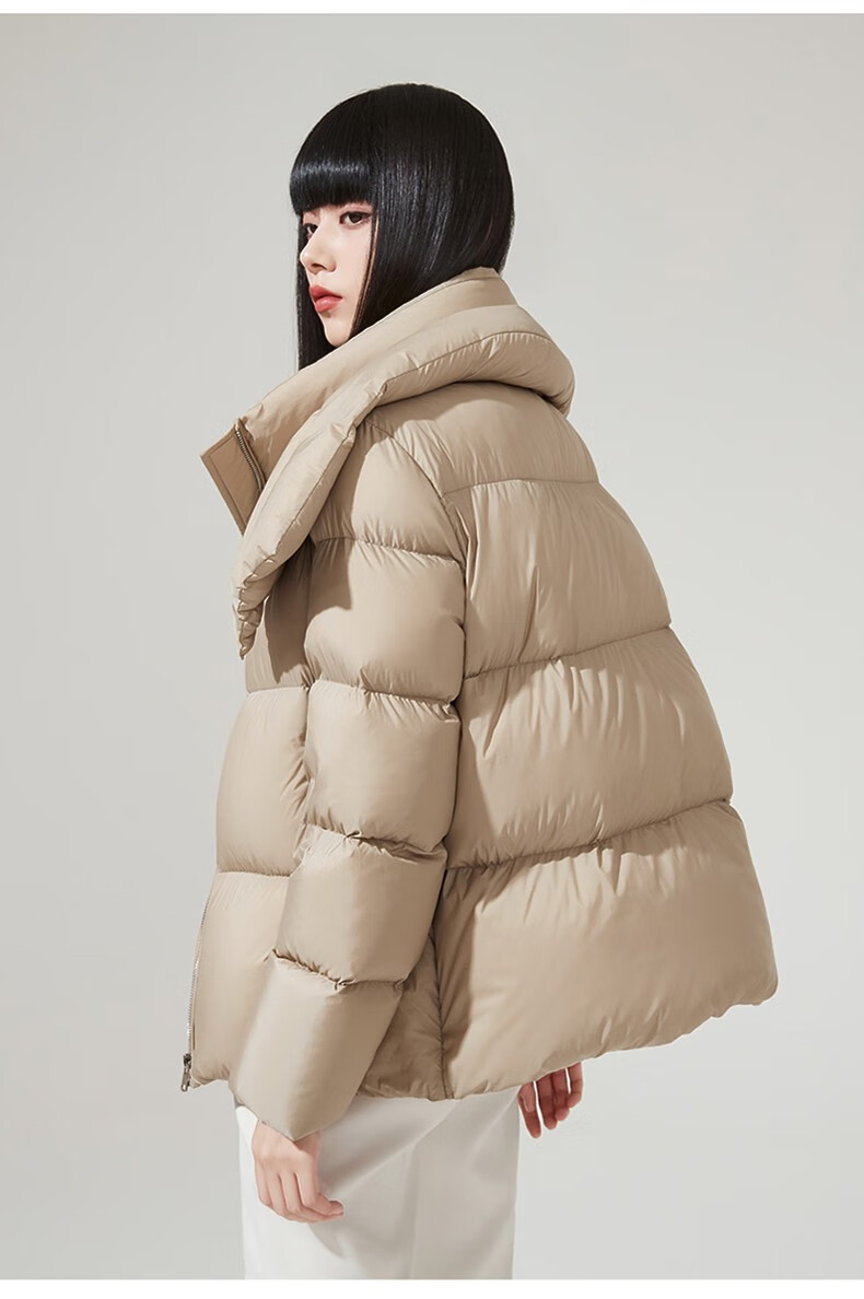 逸阳白鸭绒羽绒服2022冬季新款短款加厚保暖立领冬装外套面包服