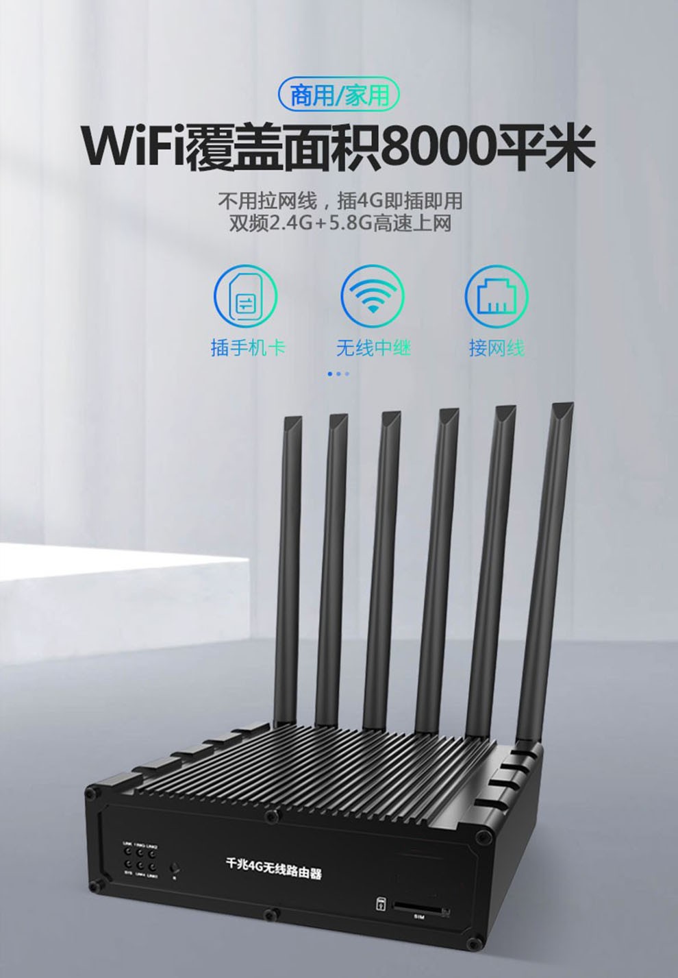 aopre欧柏4g/5g 双频千兆路由器无线插卡上网三网通全千兆网口