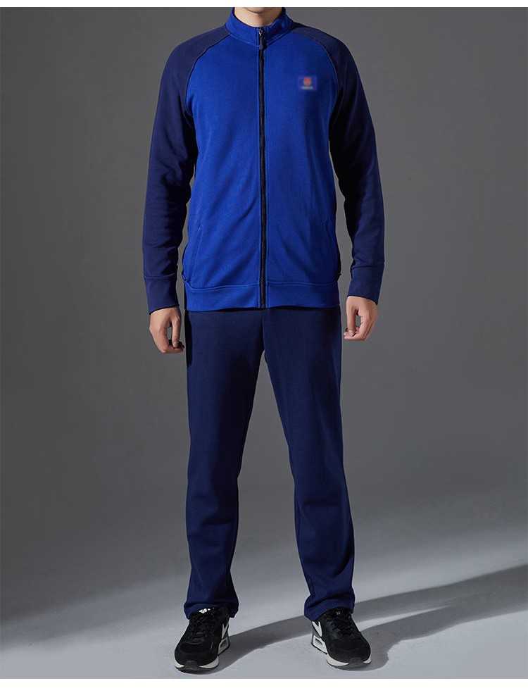 19火焰蓝消防员春秋季户外跑步备勤服长袖体能作训服圆领衫拼接训练服