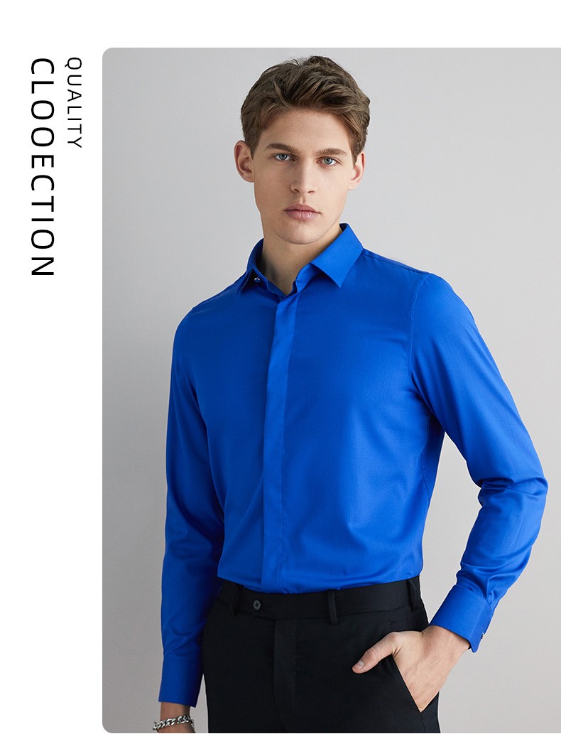 威可多vicutu男士长袖衬衫桃心刺绣婚礼系列新郎结婚长袖衬衣vrw