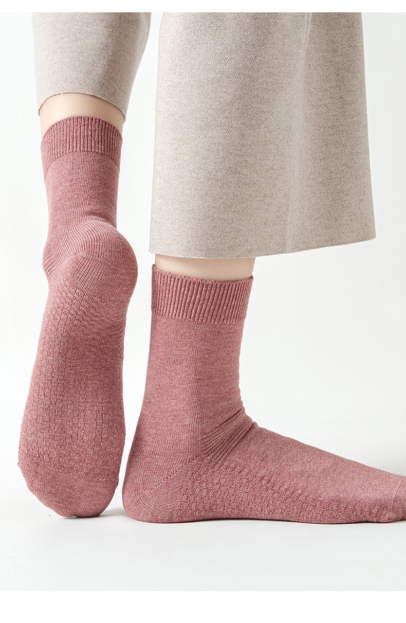 袜子女深色秋冬款纯棉高筒吸汗透气中筒袜冬季不易起球厚女士长袜组合