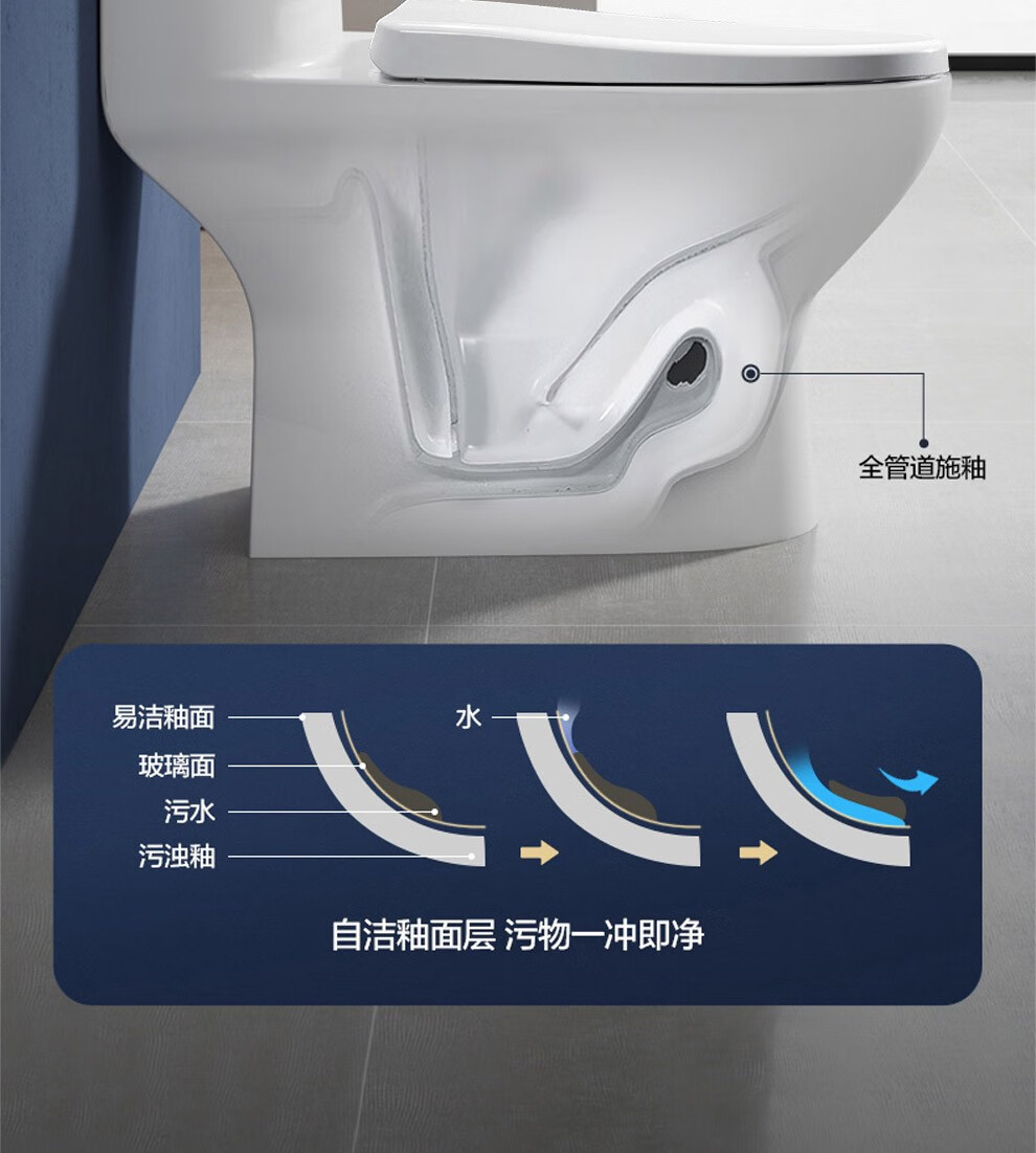 箭牌arrow墙排马桶直冲式节水连体座便器静音防臭坐便器后排冲落式