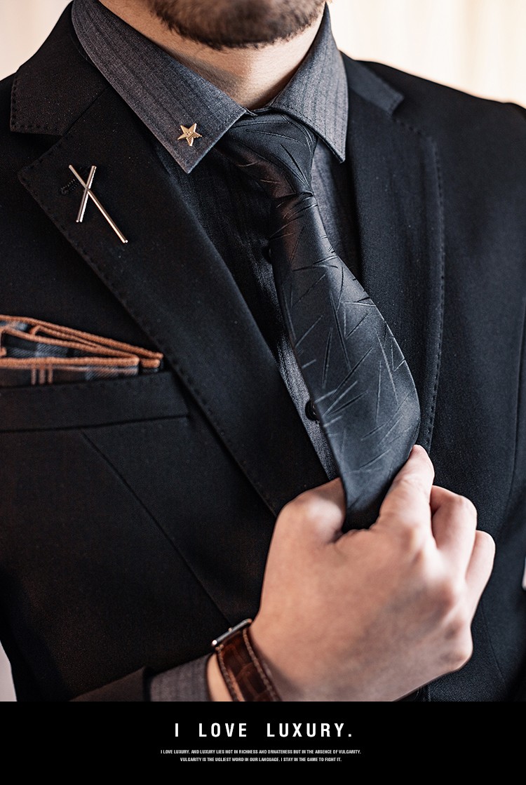 欧迪鸟odybird品牌男士领带懒人易拉得免打结正装商务拉链式韩版西装