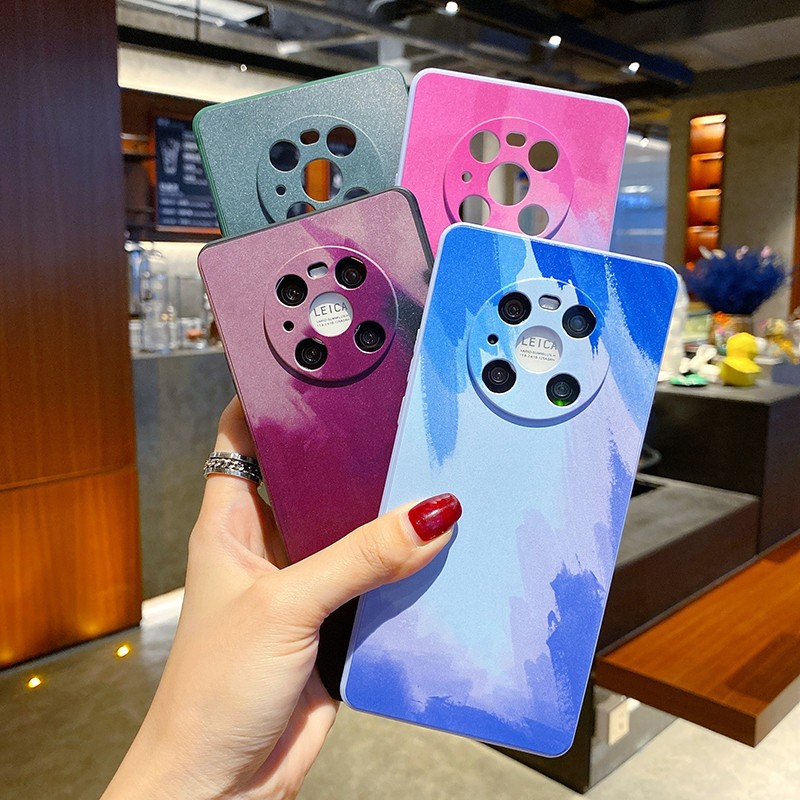 手机壳mate30epro水彩全包镜头防摔硅胶保护套p4030外壳浆果色华为
