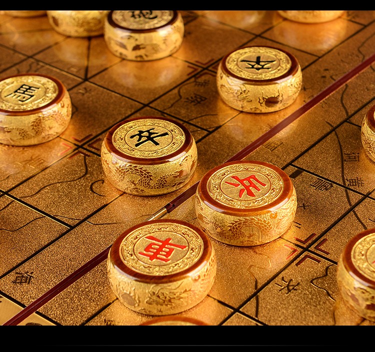 成人实木象棋折叠棋盘生日礼物 5厘米金丝楠木棋子 抽屉折叠棋盘