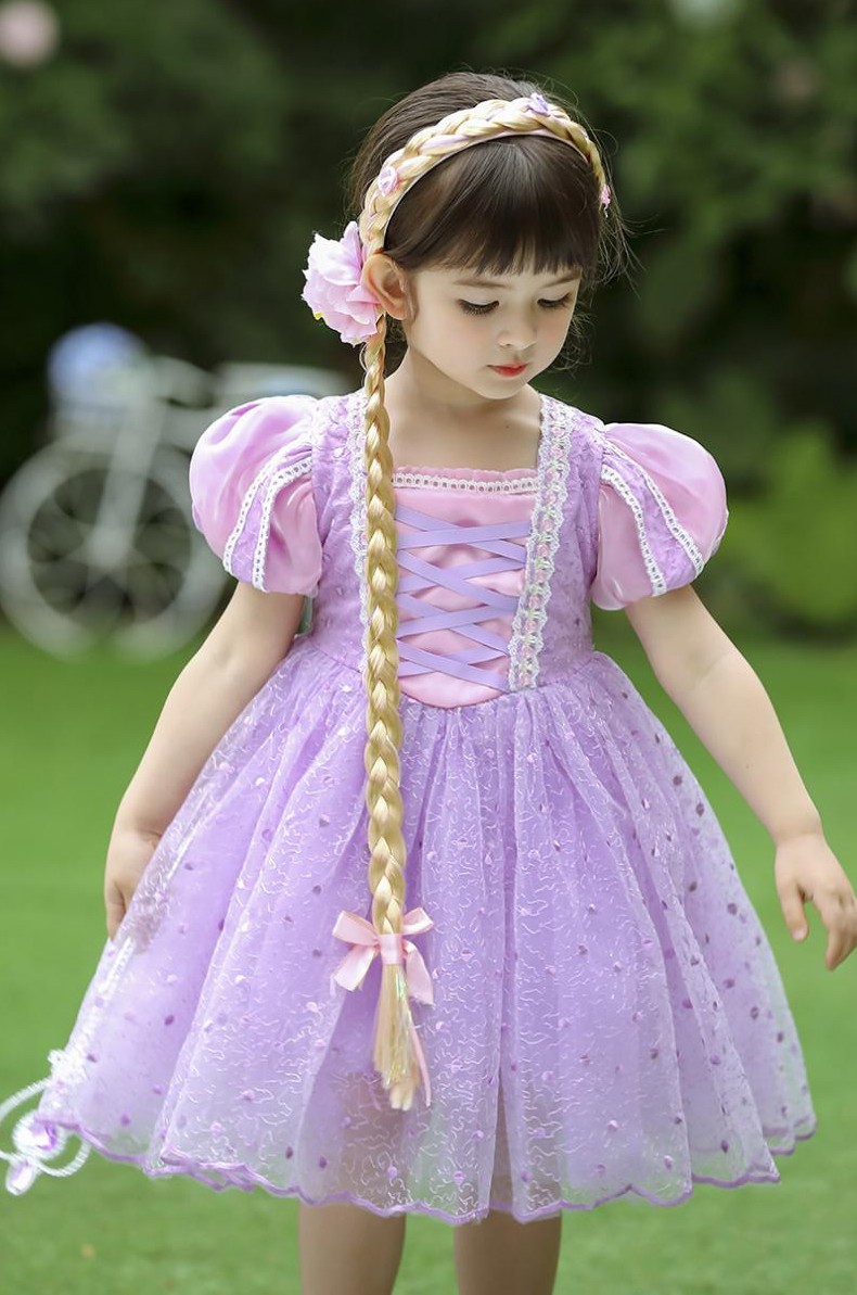中二班长发公主连衣裙女童公主裙长发公主演出服乐佩公主连衣裙苏菲亚