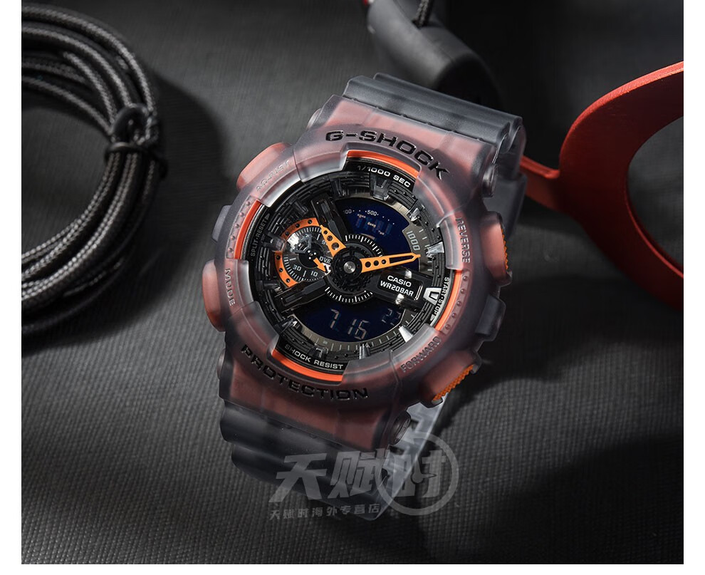 冰韧g-shock冰电之韧半透明荧光色防水时尚运动男表 dw-5600ls-2