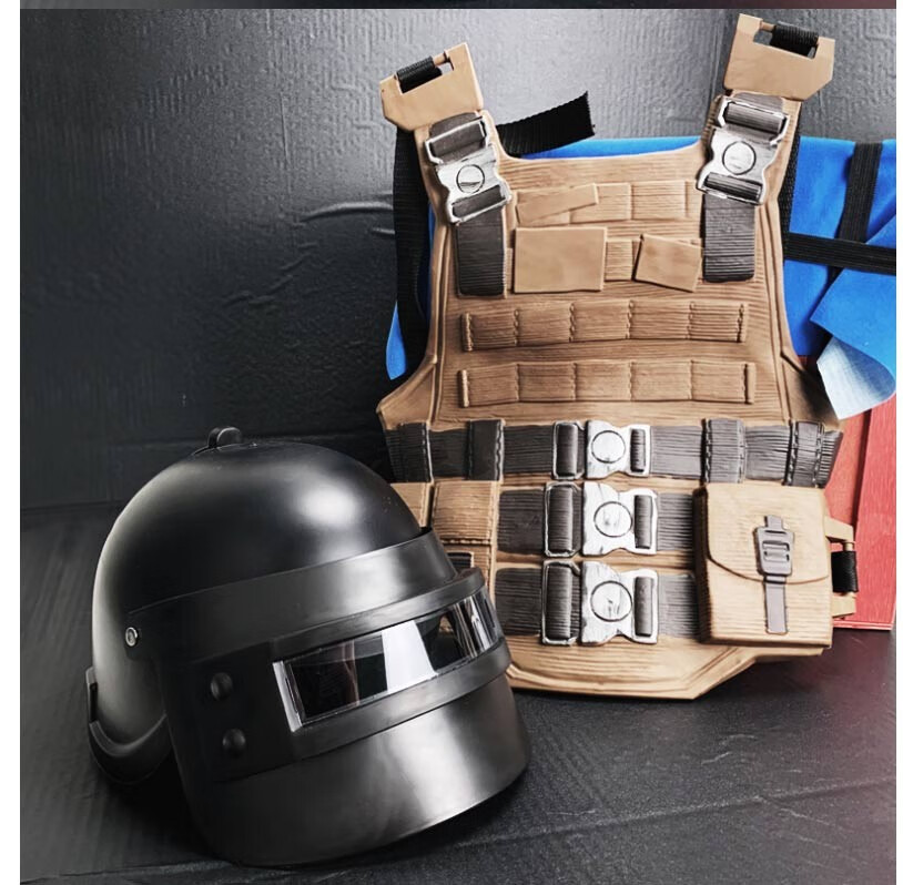 绝地吃鸡儿童套装备模型道具求生3三级头盔信号枪甲包cos玩具衣服