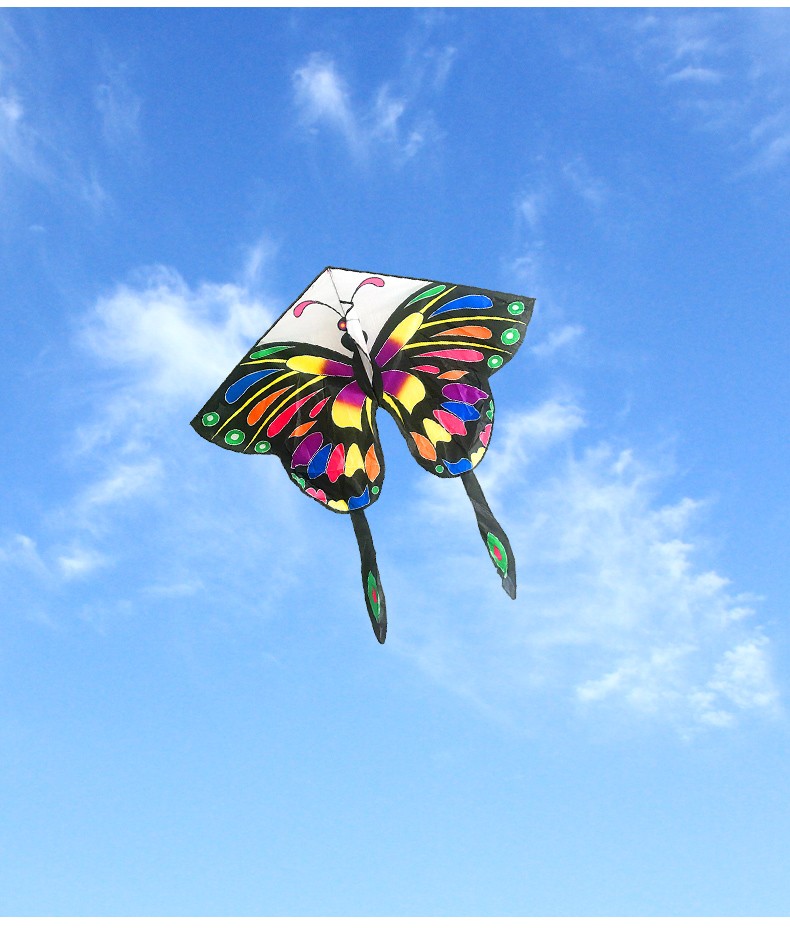 潍坊百特风筝蝴蝶风筝线轮儿童女孩成人风筝长尾梦幻七彩蝴蝶易飞印多