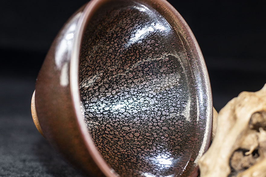 【金花油滴束口盏】刘学明 建阳建盏主人杯 口径9.5 l65-126