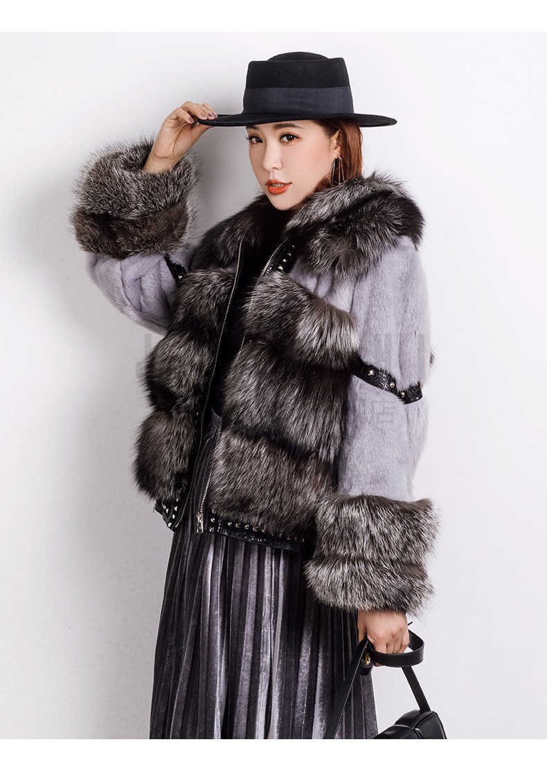 季梵施jifanshi品牌毛皮大衣女2020新款狐狸毛皮 水貂毛皮外套韩版