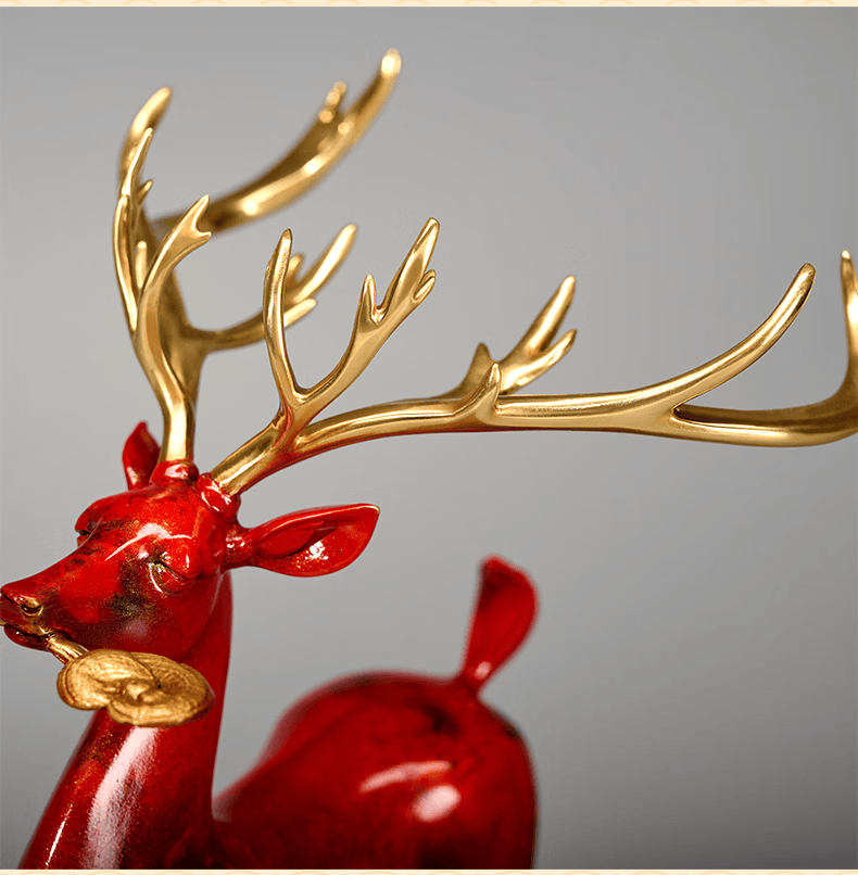 唐偆居 长寿灵鹿寓意好的铜鹿摆件办公室家居客厅装饰品工艺品高档