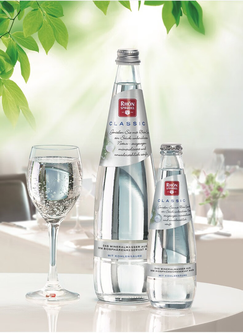 德国进口泺恩泉天然含气矿泉水玻璃瓶气泡水 250ml*24瓶/箱【含气款】