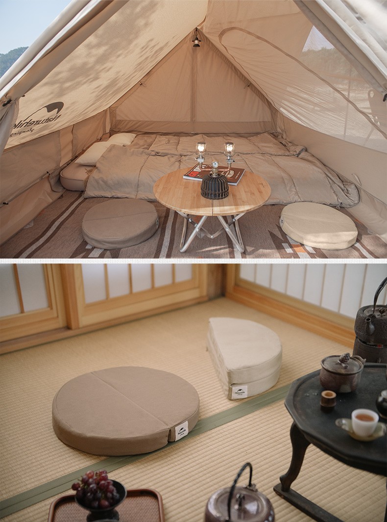 naturehike挪客户外折叠坐垫露营家用便携3d空气纤维全棉帆布垫子nh21