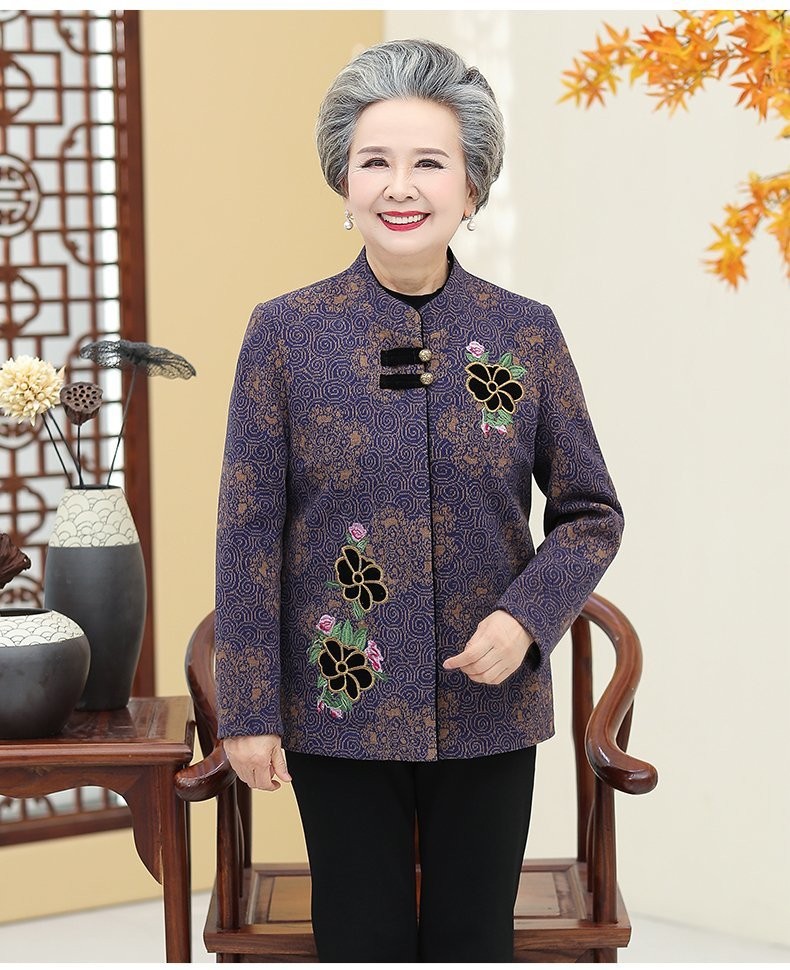 念予中老年女装秋冬外套老年人衣服春秋季60岁7080奶奶装老妈妈上衣