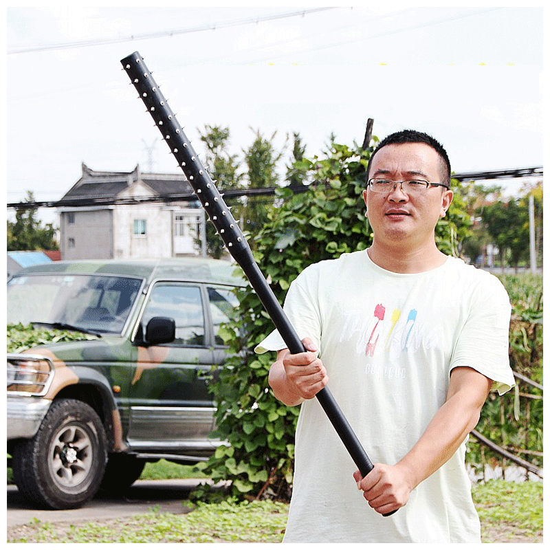 加长实心塑钢狼牙棒武器带刺棒球棍车载打狗棒狗狗玩具40厘米长30牙