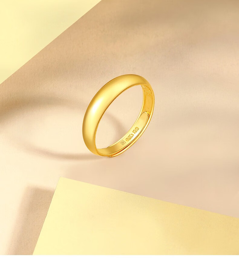 memora诗普琳 黄金戒指 足金戒指黄金活口戒指男女同款戒指送礼 约5.