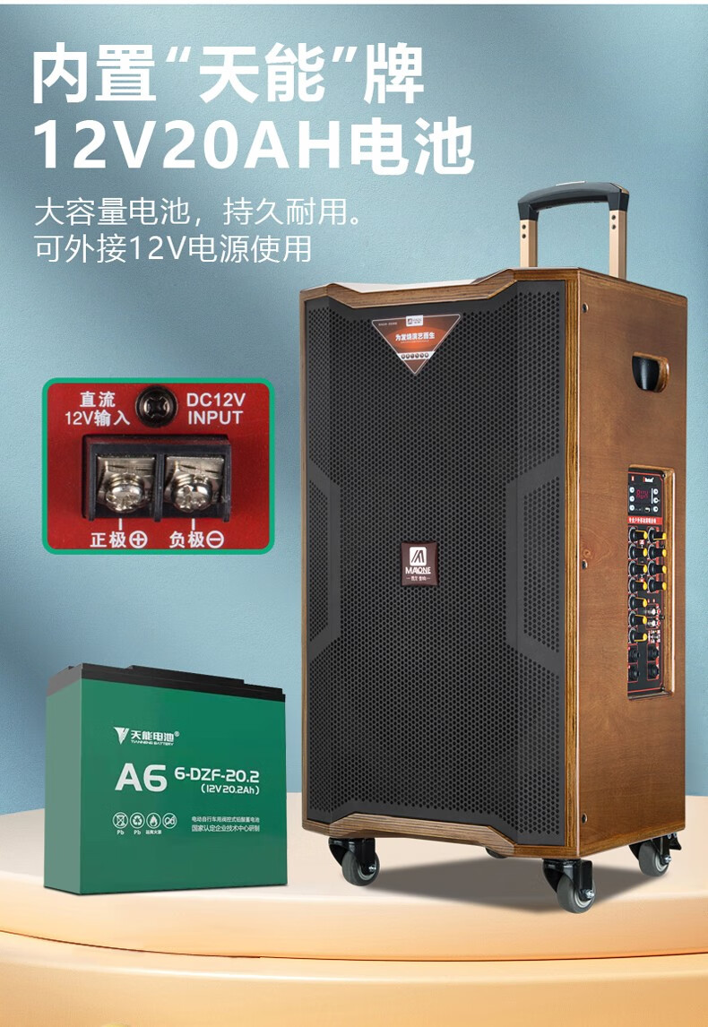 曼龙(malone)户外广场舞音响大功率重低音网红直播唱k歌演出带声卡