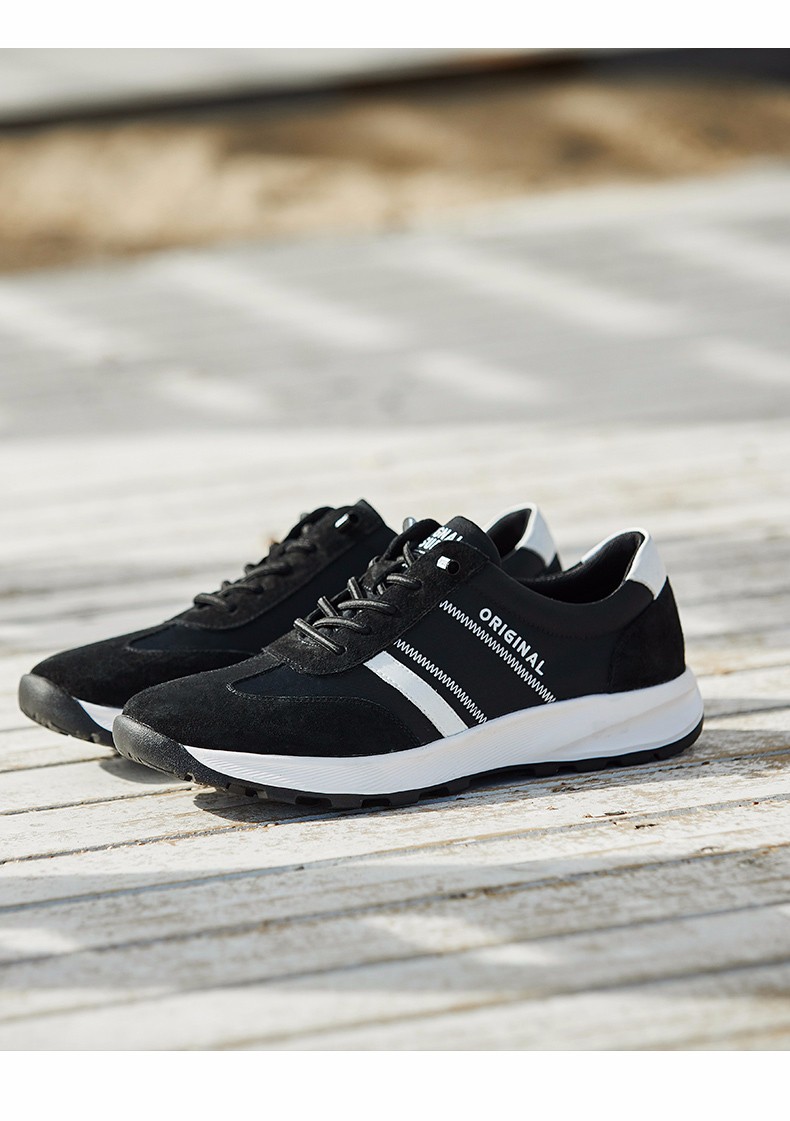 康奈男鞋 2021年春季新款休闲鞋潮流拼色圆头轻质运动户外鞋百搭松紧