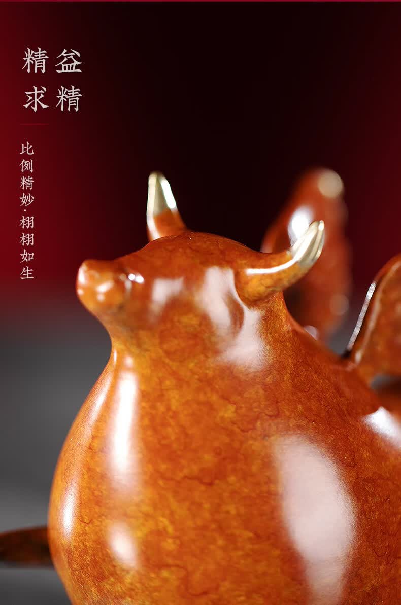 朱炳仁铜牛系列大展宏图牛摆件家居饰客厅办公桌摆件铜工艺开业礼五牛