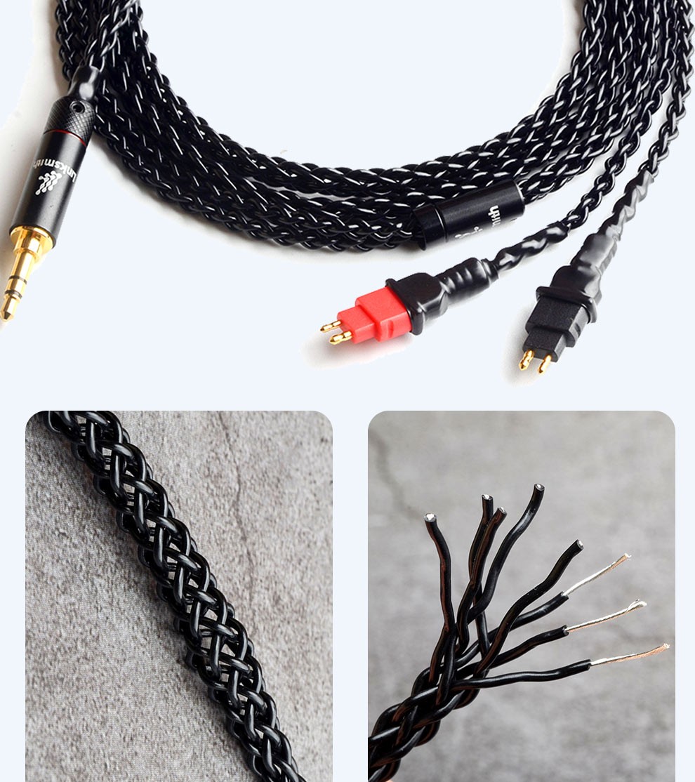 4平衡线森海hd600hd650hd660shd580平衡耳机单晶银升级线材 4芯卡农版