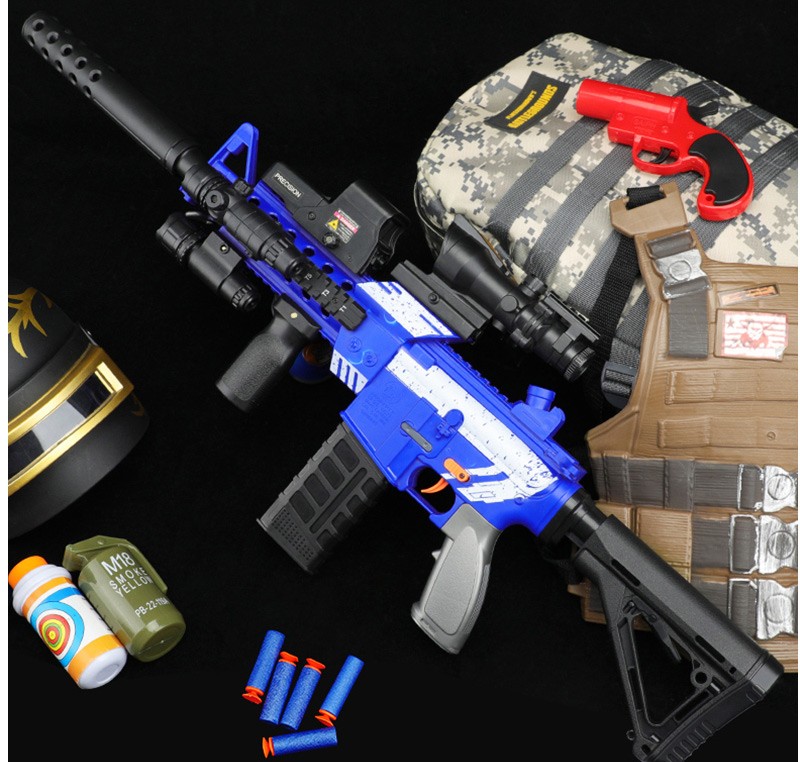 m416电动连发突击仿人真吃鸡装备全套软弹枪可射击儿童玩具枪男孩子