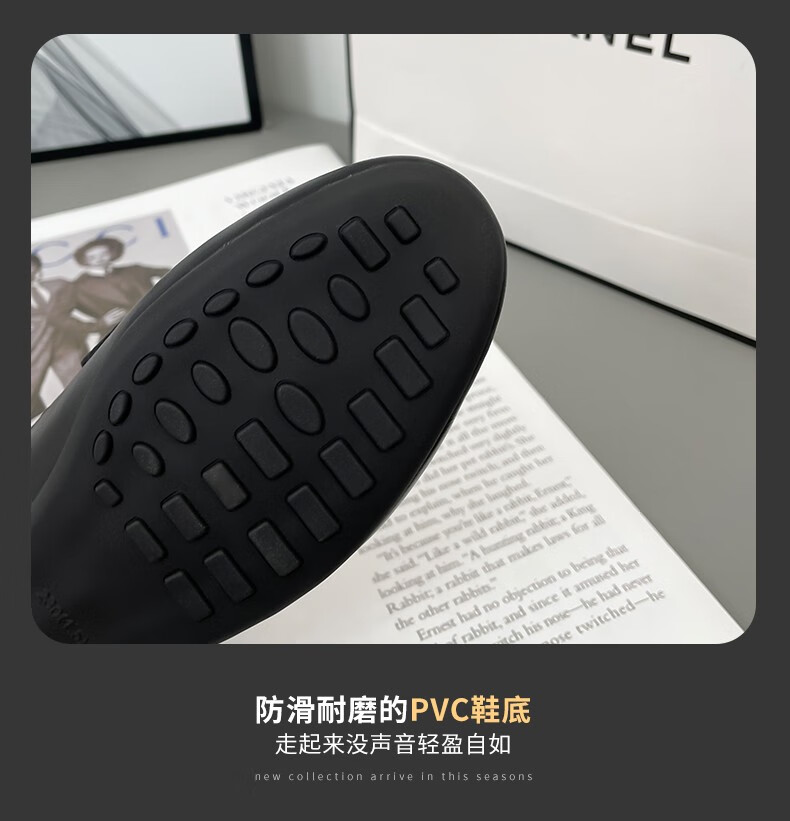 奥古狮登单鞋女鞋新款一脚蹬金属扣通勤女士女鞋511050黑色39