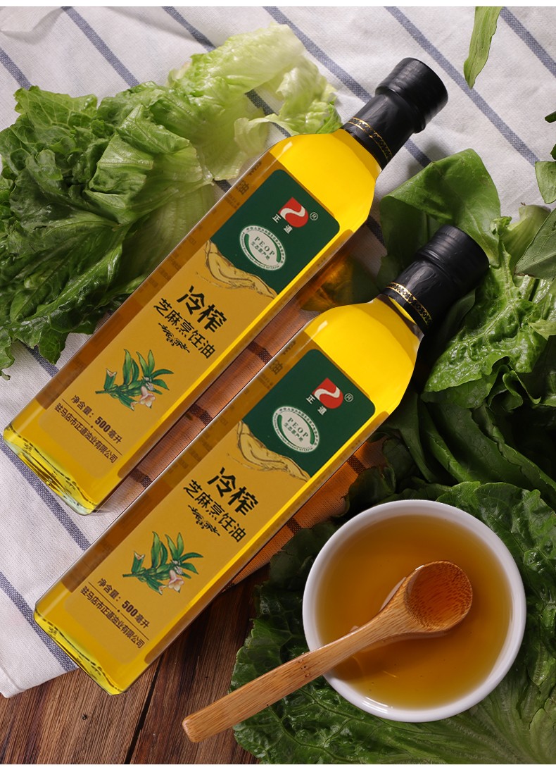 正道冷榨白芝麻油纯正宗家用宝宝500ml农家自榨孕妇河南低温冷榨芝麻