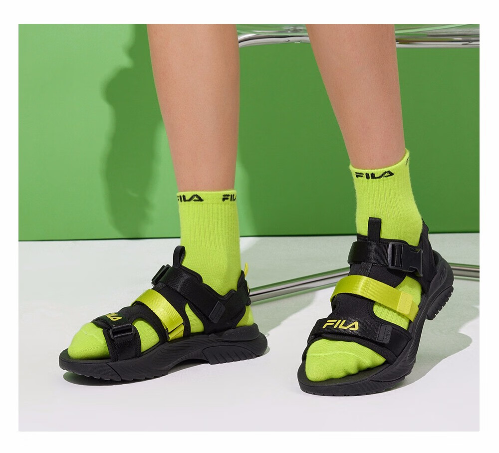 fila 斐乐男鞋athletics 官方男子凉鞋2021夏季新款沙滩鞋魔术贴透气