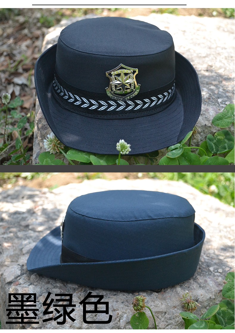 新款女式保安卷边帽子女保安便帽2011保安女式保安帽子墨绿色帝凯别尔