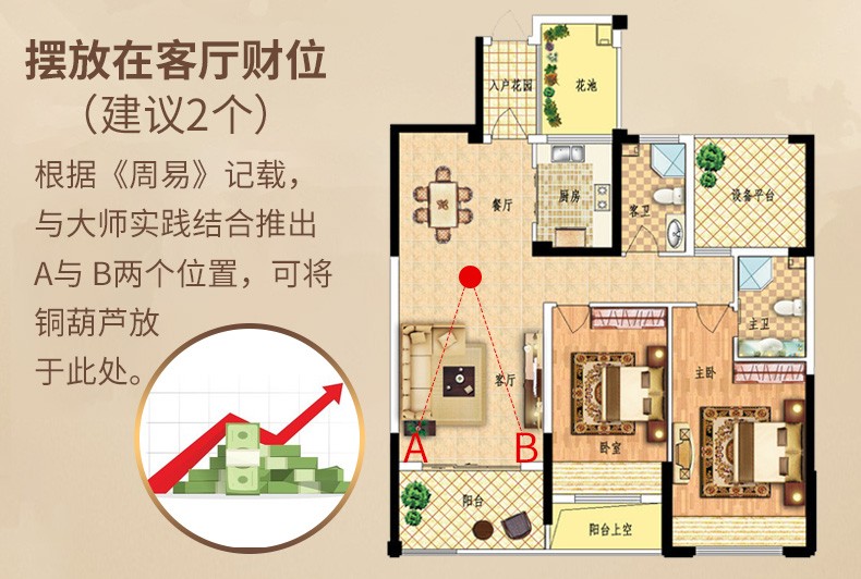 山迪铜葫芦挂件五帝钱纯铜摆件八卦工艺品家居客厅卧室办公室装饰品高