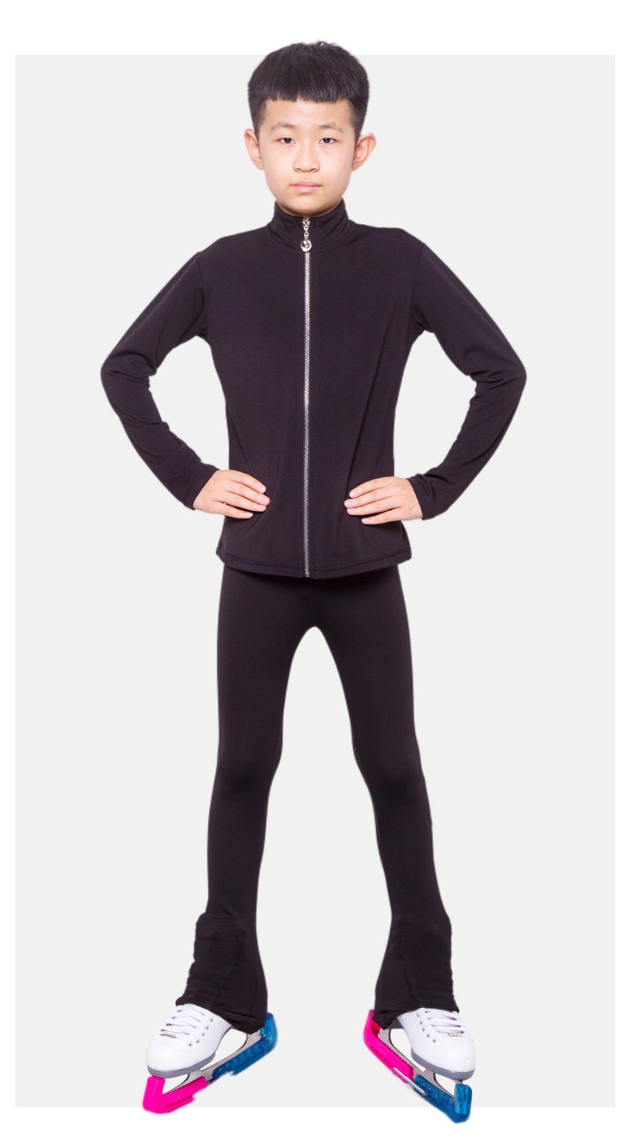 花样滑冰训练服男套装四季款高弹力透气表演比赛考级滑冰服儿童 冰翼