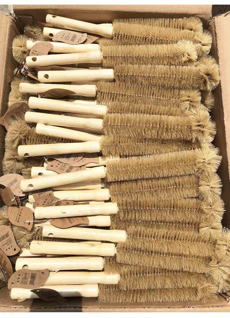 京臣 猪鬃刷子 圆头加长可弯曲长柄杯刷 厨房用品清洁好帮手 两个实惠